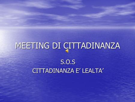 MEETING DI CITTADINANZA