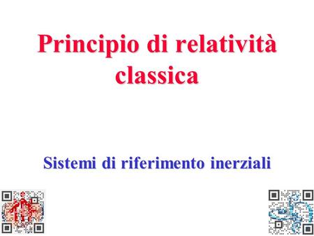 Principio di relatività classica