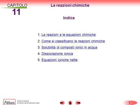 11 CAPITOLO Le reazioni chimiche Indice