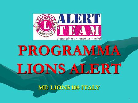 PROGRAMMA LIONS ALERT MD LIONS 108 ITALY