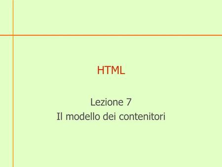 HTML Lezione 7 Il modello dei contenitori. Gestire lo spazio tra gli elementi Lo spazio tra gli elementi della pagina o allinterno del contenuto di un.