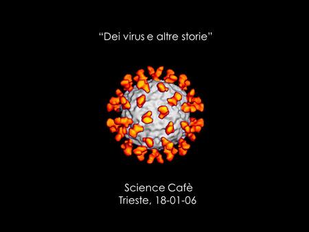 Dei virus e altre storie Science Cafè Trieste, 18-01-06.