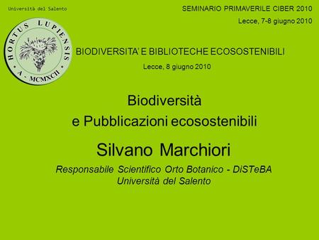 Biodiversità e Pubblicazioni ecosostenibili