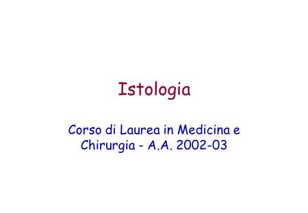 Corso di Laurea in Medicina e Chirurgia - A.A