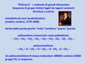 “Polimero” = molecola di grandi dimensioni Sequenze di gruppi chimici legati da legami covalenti Struttura a catena Introdotto da Jons Jacob Berzelius.