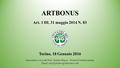 ARTBONUS Art. 1 DL 31 maggio 2014 N. 83