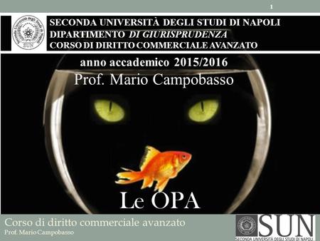 Le OPA Prof. Mario Campobasso anno accademico 2015/2016