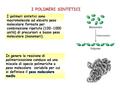 I POLIMERI SINTETICI I polimeri sintetici sono macromolecole ad elevato peso molecolare formate per combinazione ripetuta (100-1000 unità) di precursori.