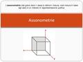 L'assonometria (dal greco áxon = asse e métron= misura, cioè misura in base agli assi) è un metodo di rappresentazione grafica  Assonometrie.