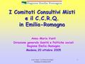 A.M. Vanti:  I CCM e il CCRQ  Modena 20 ottobre 2005 1 I Comitati Consultivi Misti e il C.C.R.Q. in Emilia-Romagna Anna-Maria Vanti Direzione generale.