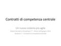 Contratti di competenza centrale Un nuovo sistema più agile Evento formativo Disciplinare TT – Roma 18/9 giugno 2015 Modulo 4 – I Contratti di competenza.