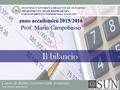 Il bilancio Prof. Mario Campobasso anno accademico 2015/2016