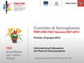 Comitato di Sorveglianza POR CRO FSE Toscana 2007-2013 Firenze, 25 giugno 2014 Autorità di Gestione del POR CRO FSE Toscana 2007-2013 Informativa sull’attuazione.