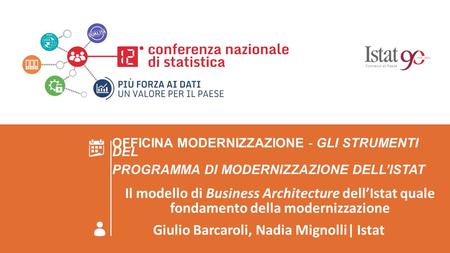 ROMA 23 GIUGNO 2016 OFFICINA MODERNIZZAZIONE - Gli strumenti del Programma di Modernizzazione dell’Istat Giulio Barcaroli, Nadia Mignolli - Il modello.