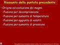 Petrografia (Scienze Geologiche) Michele Lustrino. Univ. La Sapienza Roma A.A. 2015/2016 Riassunto della puntata precedente: Origine ed evoluzione dei.