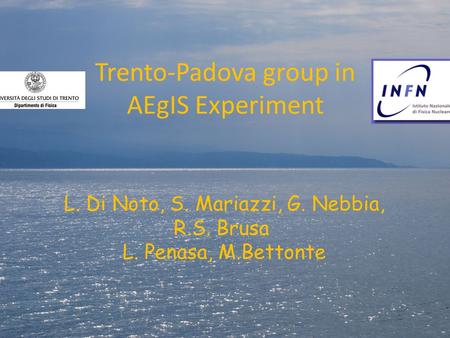 Trento-Padova group in AEgIS Experiment L. Di Noto, S. Mariazzi, G. Nebbia, R.S. Brusa L. Penasa, M.Bettonte.