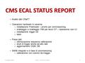 CMS ECAL STATUS REPORT 6 Maggio 20091Roma - Riunione referee Analisi dati CRaFT Operazioni hardware in caverna: o installazione Preshower – pronto per.