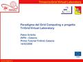 FESR www.trigrid.it Trinacria Grid Virtual Laboratory Paradigma del Grid Computing e progetto TriGrid Virtual Laboratory Fabio Scibilia INFN – Catania.