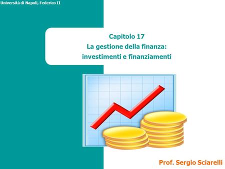 Capitolo 17 La gestione della finanza: investimenti e finanziamenti Università di Napoli, Federico II Prof. Sergio Sciarelli.
