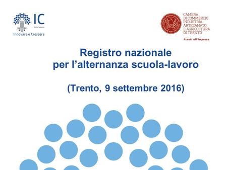 Registro nazionale per l’alternanza scuola-lavoro (Trento, 9 settembre 2016)