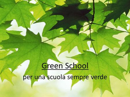 Green School per una scuola sempre verde. Perché una scuola volta al riciclo? Sensibilizzare la comunità Sviluppare la coscienza sociale degli studenti.