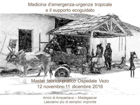Medicina d’emergenza-urgenza tropicale e il supporto ecoguidato Master teorico-pratico Ospedale Vezo 12 novembre-11 dicembre 2016 Amici di Ampasilava –