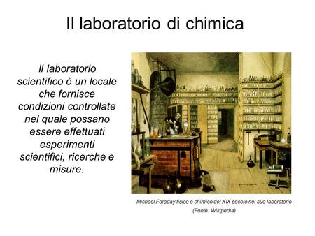 Il laboratorio di chimica
