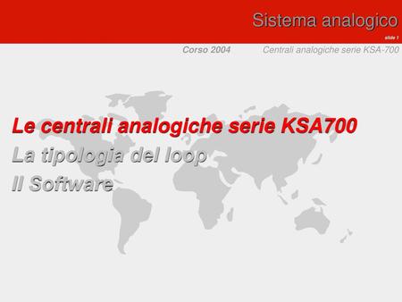 Le centrali analogiche serie KSA700 La tipologia del loop II Software
