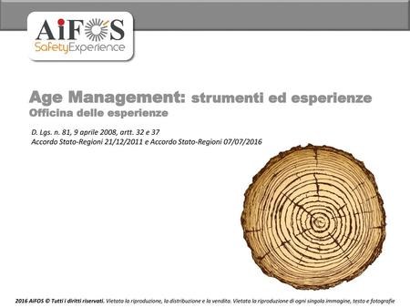 Age Management: strumenti ed esperienze