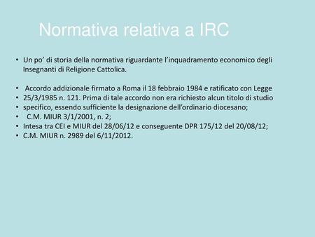 Normativa relativa a IRC