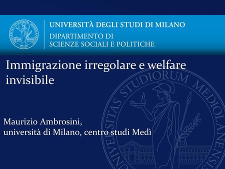 Maurizio Ambrosini, università di Milano, centro studi Medì