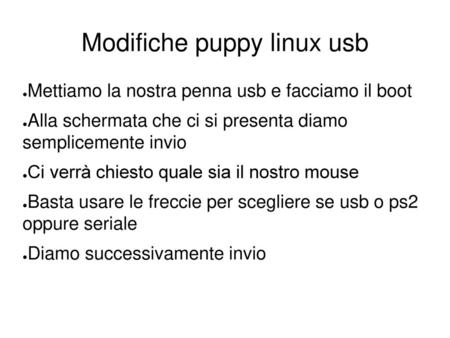 Modifiche puppy linux usb