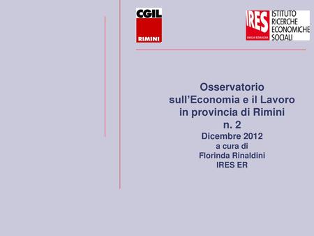 Osservatorio sull’Economia e il Lavoro in provincia di Rimini