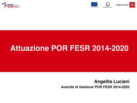 Attuazione POR FESR 2014-2020 Angelita Luciani Autorità di Gestione POR FESR 2014-2020.