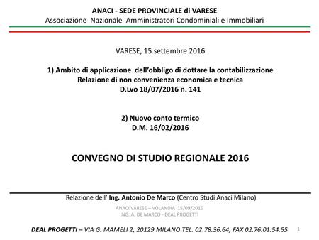 CONVEGNO DI STUDIO REGIONALE 2016