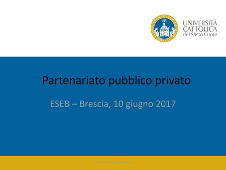 Partenariato pubblico privato
