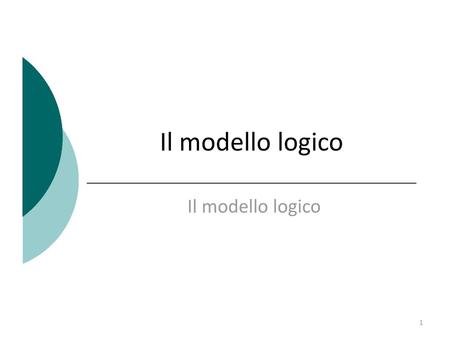 Il modello logico Il modello logico.