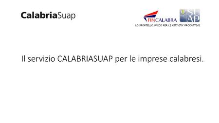 Il servizio CALABRIASUAP per le imprese calabresi.