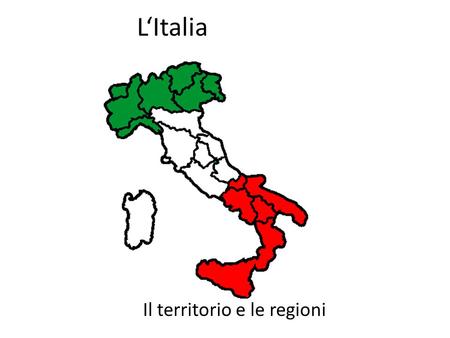 Il territorio e le regioni
