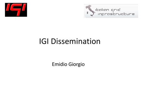 IGI Dissemination Emidio Giorgio.