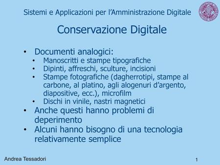 Sistemi e Applicazioni per l’Amministrazione Digitale