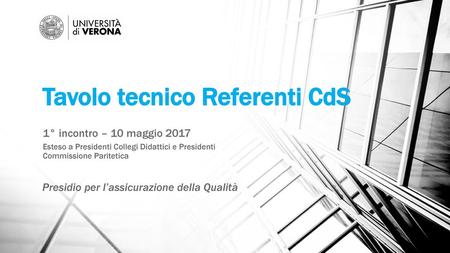 Tavolo tecnico Referenti CdS