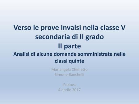 Mariangela Chimetto Simone Banchelli Padova 4 aprile 2017