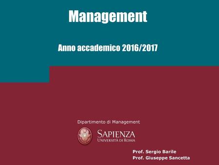 Management Anno accademico 2016/2017