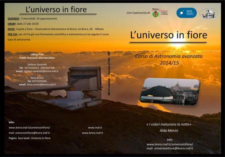 Corso di Astronomia avanzato 2014/15