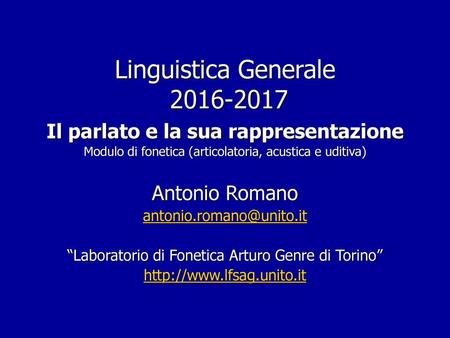 “Laboratorio di Fonetica Arturo Genre di Torino”