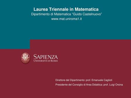 Laurea Triennale in Matematica