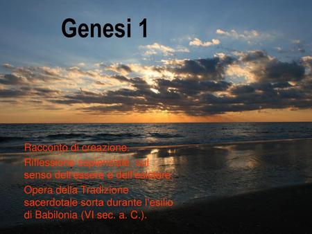 Genesi 1 Racconto di creazione.