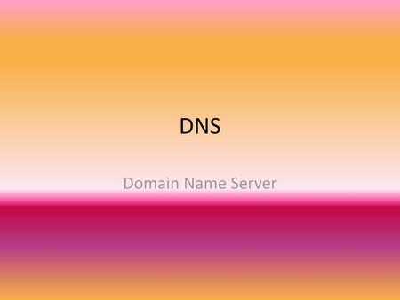 DNS Domain Name Server.