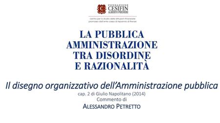 Il disegno organizzativo dell’Amministrazione pubblica cap